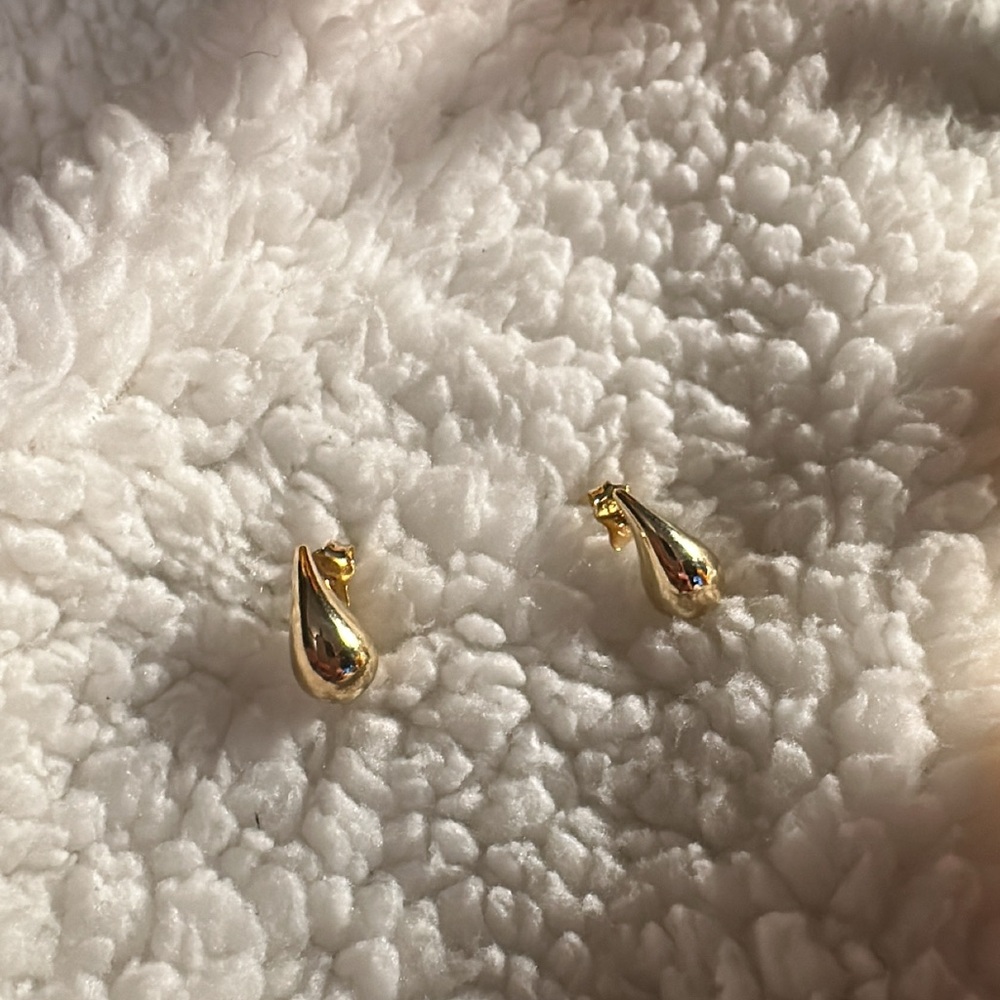 Teardrop Earrings and Ring Set 18 k Solid Gold - Picture 7 of 17